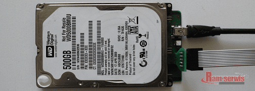 Dysk WD 2,5 cala USB-2 podłaczony pod terminal